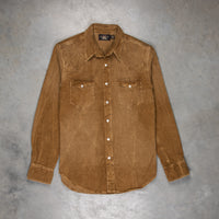 RRL Buffalo Western Corduroy Shirt Faded Tan