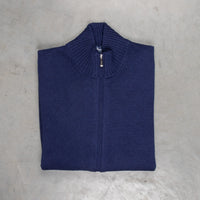 Drumohr Cashmere Lupo Full Zip Navy Americana