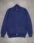 Drumohr Cashmere Lupo Full Zip Navy Americana