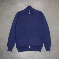 Drumohr Cashmere Lupo Full Zip Navy Americana