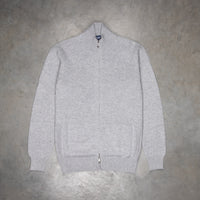 Drumohr Cashmere Lupo Full Zip Grigio Medio