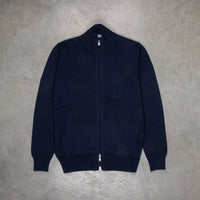 Drumohr Cashmere Lupo Full Zip Blu Notte