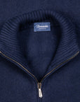 Drumohr Cashmere Lupo Full Zip Blu Notte