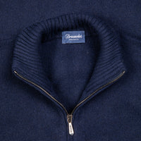 Drumohr Cashmere Lupo Full Zip Blu Notte