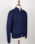 Drumohr Cashmere Lupo Full Zip Navy Americana