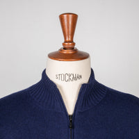 Drumohr Cashmere Lupo Full Zip Navy Americana