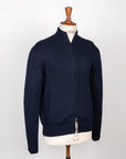 Drumohr Cashmere Lupo Full Zip Blu Notte