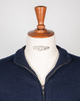 Drumohr Cashmere Lupo Full Zip Blu Notte