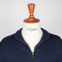 Drumohr Cashmere Lupo Full Zip Blu Notte