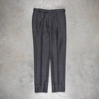 Rota Pantaloni High Rise Regular Fit Flannel Prince Of Wales Grigio Scuro