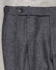 Rota Pantaloni High Rise Regular Fit Flannel Prince Of Wales Grigio Scuro