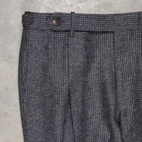 Rota Pantaloni High Rise Regular Fit Flannel Prince Of Wales Grigio Scuro