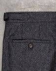 Rota Pantaloni High Rise Regular Fit Flannel Prince Of Wales Grigio Scuro