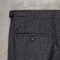 Rota Pantaloni High Rise Regular Fit Flannel Prince Of Wales Grigio Scuro