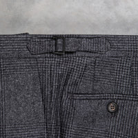 Rota Pantaloni High Rise Regular Fit Flannel Prince Of Wales Grigio Scuro