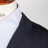 Drumohr Knitted Jacket Merino Wool Navy Blu