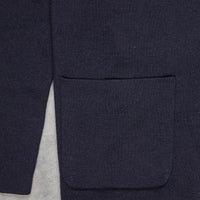 Drumohr Knitted Jacket Merino Wool Navy Blu