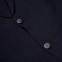 Drumohr Knitted Jacket Merino Wool Navy Blu