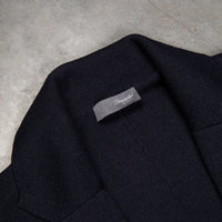 Drumohr Knitted Jacket Merino Wool Navy Blu