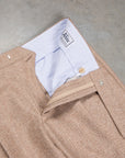 Rota Pantaloni High Rise Regular Fit Flannel Herringbone Beige Chiaro