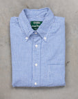 Gitman Vintage x Frans Boone Japanese woven vichy seersucker medium blue