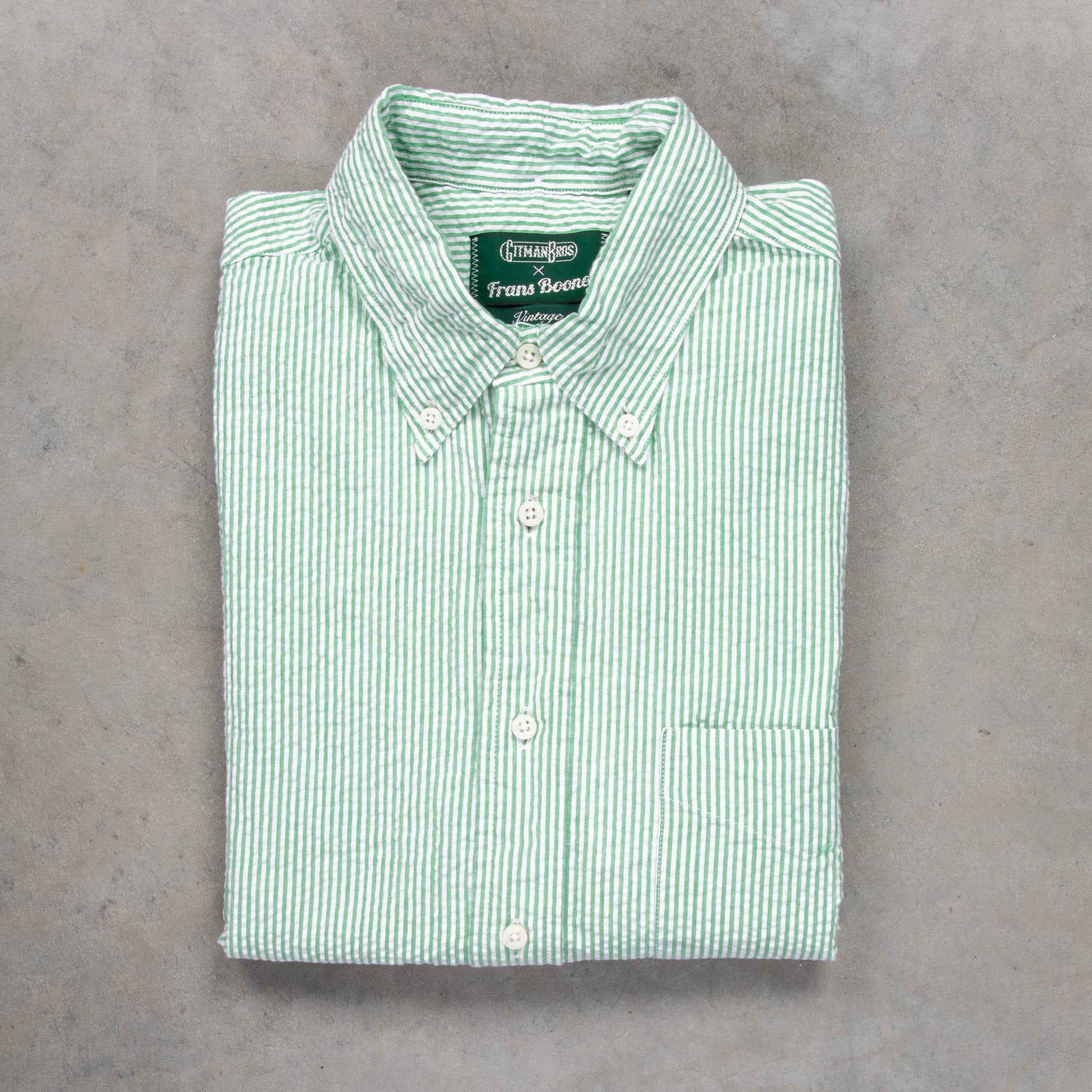 Gitman Vintage Shirt Seersucker Stripe Green – Frans Boone Store