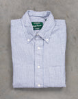 Gitman Vintage Shirt Cotton Linen Oxford Stripe Navy