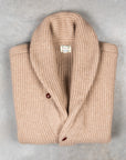 William Lockie Windsor Cashmere Shawl Cardigan Dark Natural