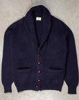 William Lockie Windsor Cashmere Shawl Cardigan Dark Navy