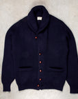 William Lockie Windsor Cashmere Shawl Cardigan Dark Navy