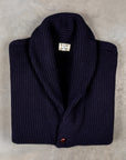 William Lockie Windsor Cashmere Shawl Cardigan Dark Navy