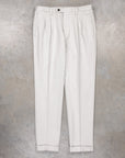 Drumohr Pantaloni Doppia Pence Cottone Grigio Chiaro