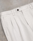 Drumohr Pantaloni Doppia Pence Cottone Grigio Chiaro