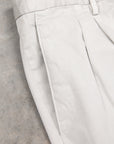 Drumohr Pantaloni Doppia Pence Cottone Grigio Chiaro