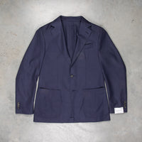 Caruso 180s Wool-Silk Butterfly Jacket Mid Blue