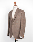 De Petrillo Posillipo Shetland Tweed Jacket Prince Of Wales Beige