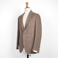 De Petrillo Posillipo Shetland Tweed Jacket Prince Of Wales Beige