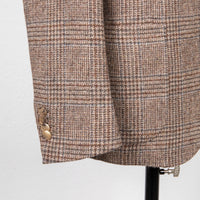 De Petrillo Posillipo Shetland Tweed Jacket Prince Of Wales Beige