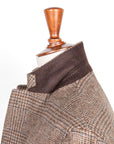 De Petrillo Posillipo Shetland Tweed Jacket Prince Of Wales Beige