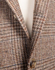 De Petrillo Posillipo Shetland Tweed Jacket Prince Of Wales Beige