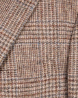 De Petrillo Posillipo Shetland Tweed Jacket Prince Of Wales Beige