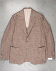 De Petrillo Posillipo Shetland Tweed Jacket Prince Of Wales Beige