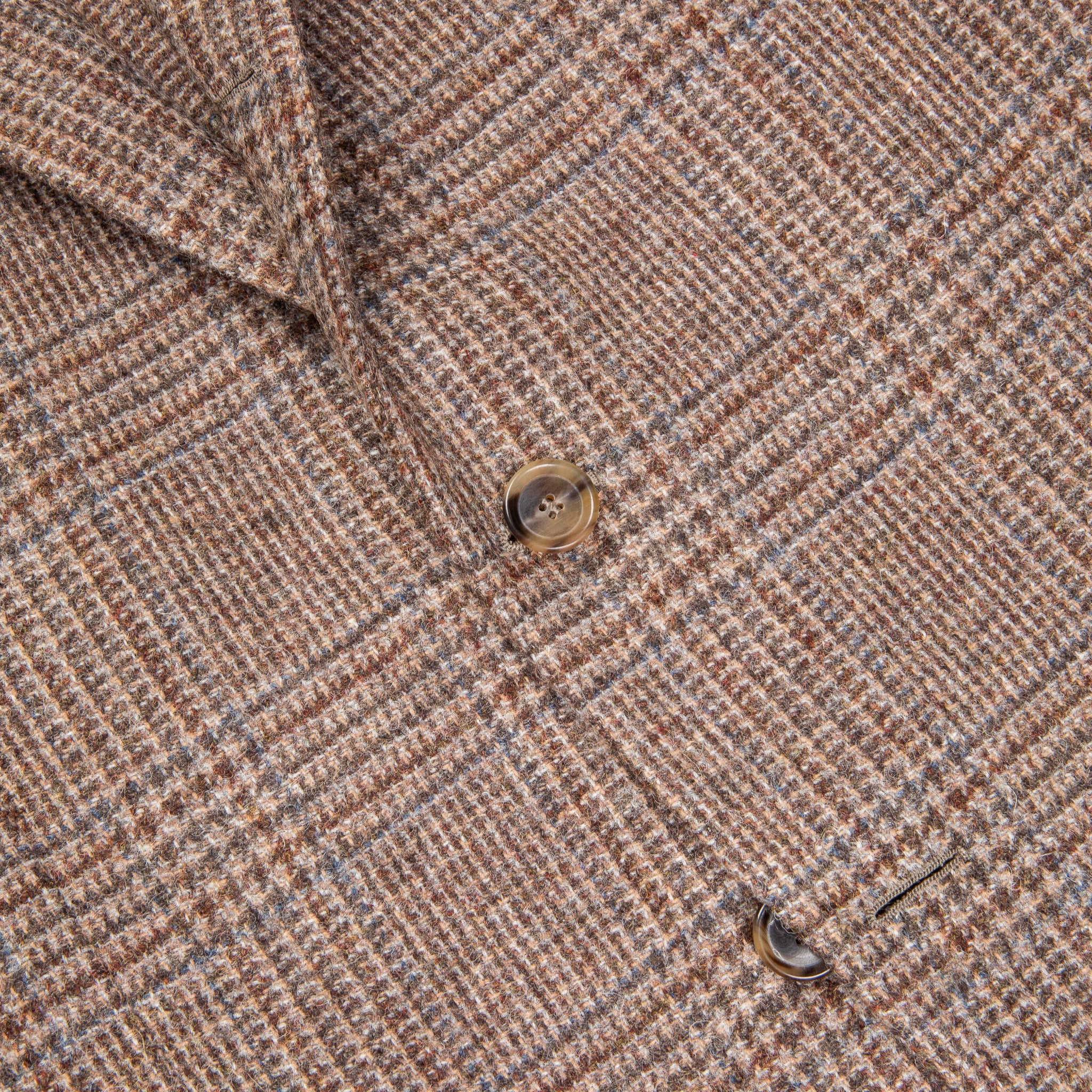 De Petrillo Posillipo Shetland Tweed Jacket Prince Of Wales Beige