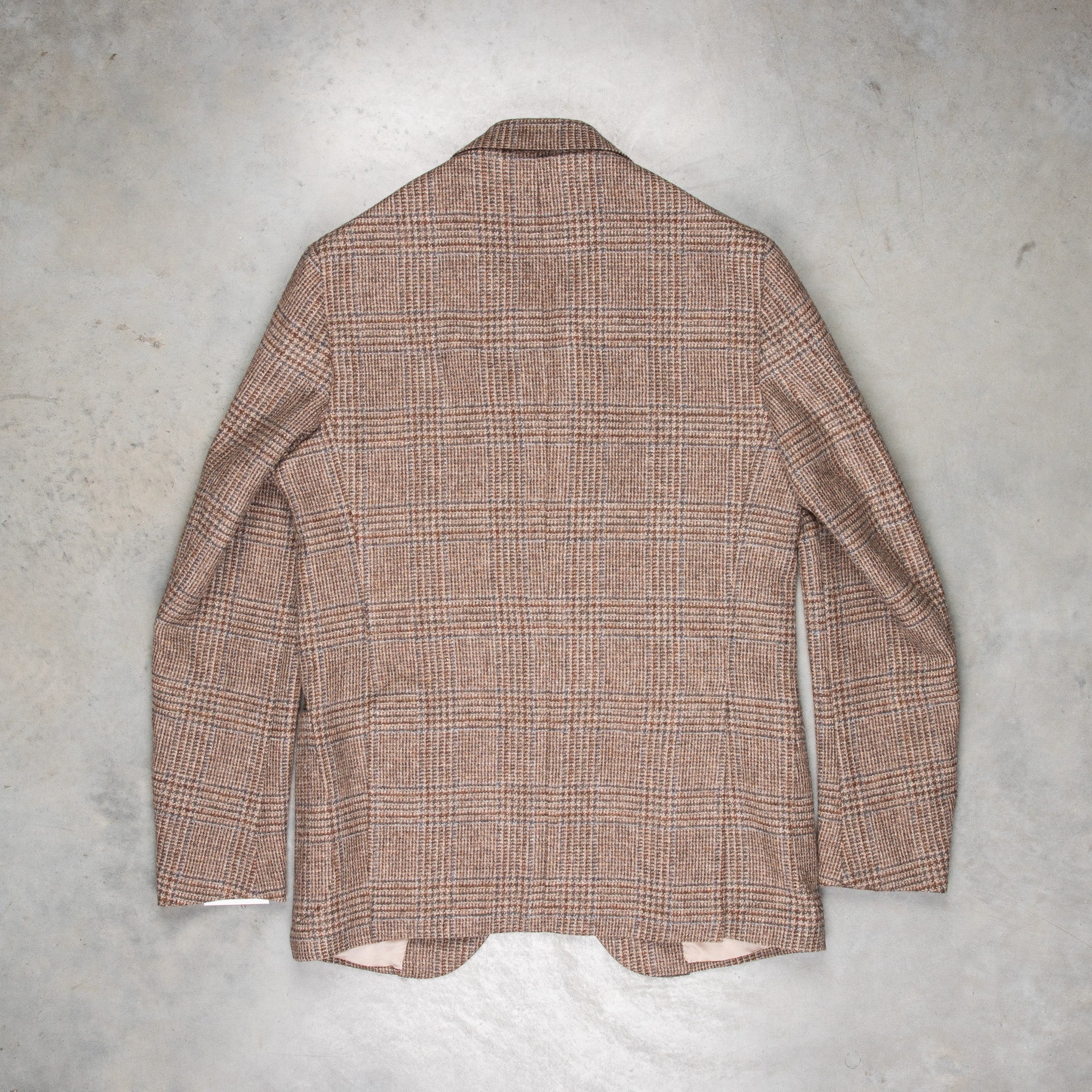 De Petrillo Posillipo Shetland Tweed Jacket Prince Of Wales Beige