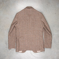De Petrillo Posillipo Shetland Tweed Jacket Prince Of Wales Beige