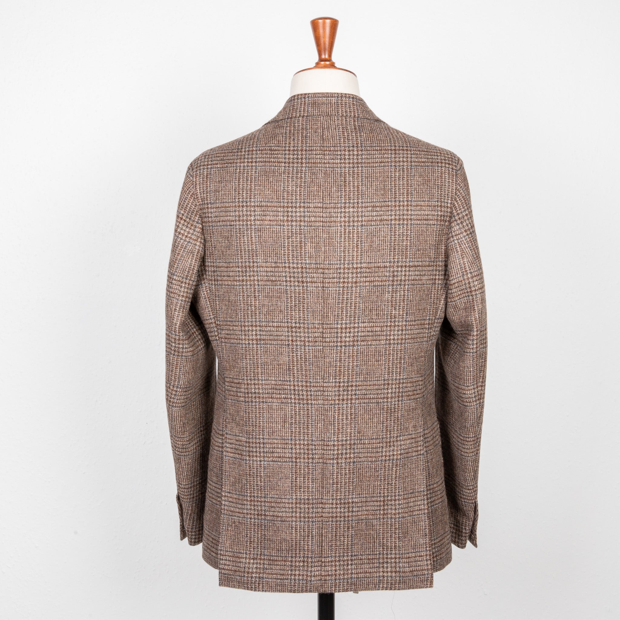 De Petrillo Posillipo Shetland Tweed Jacket Prince Of Wales Beige