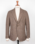 De Petrillo Posillipo Shetland Tweed Jacket Prince Of Wales Beige