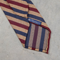 Finamore Anversa Tie Untipped Linen Silk Stripe