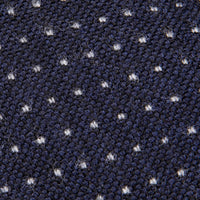 Finamore Anversa Tie Untipped Jacquard Polka Dot Navy