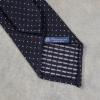 Finamore Anversa Tie Untipped Jacquard Polka Dot Navy